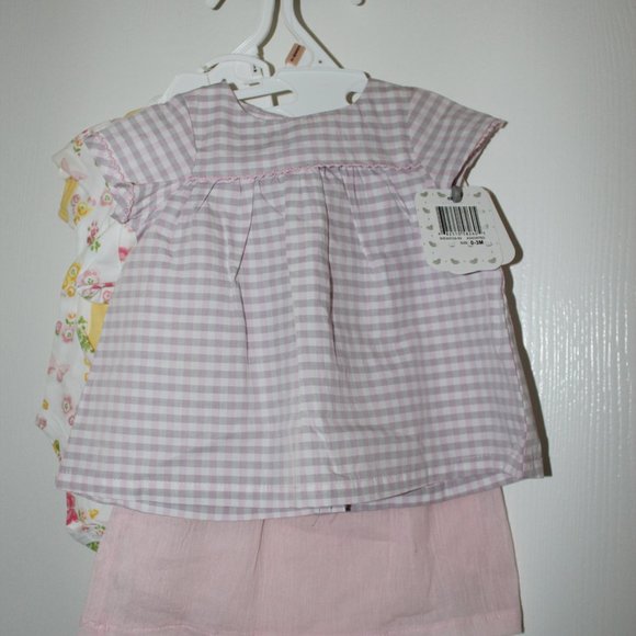 Little Lass Baby Girl Size 0-3M Lot of 6 Bodysuit Pants Bib Hat Yellow Pink NWT - Picture 7 of 14